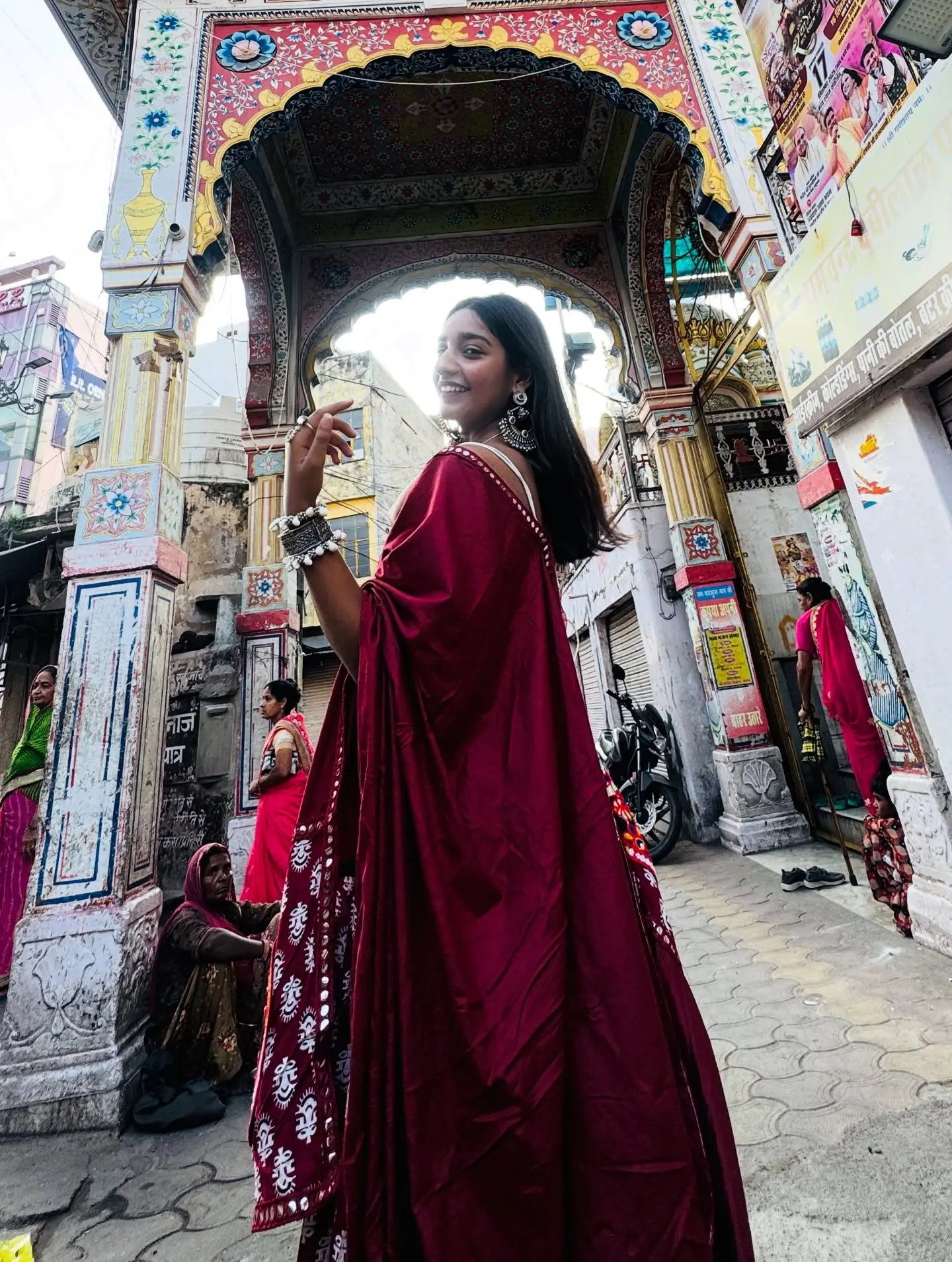 ✨ Embracing the festive spirit with elegance in my red Navratri dress ✨